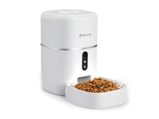 Dispenser hrană animale WiFi Tellur Smart, Cameră UltraHD, 4L, Alb