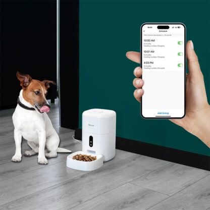 Dispenser hrană animale WiFi Tellur Smart, Cameră UltraHD, 4L, Alb 4