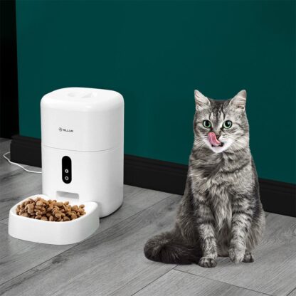 Dispenser hrană animale WiFi Tellur Smart, Cameră UltraHD, 4L, Alb 6
