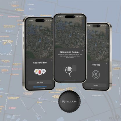 Dispozitiv anti-pierdere Tellur Tag, compatibil cu iOS FindMy APP, MFI, 1an, negru 3