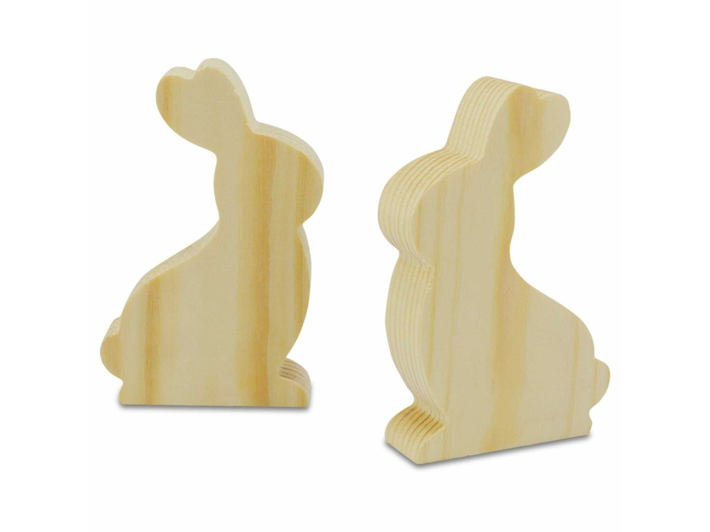 Figurină din lemn, iepuraș de Paște, 10 x 6 cm, de pictat și decorat