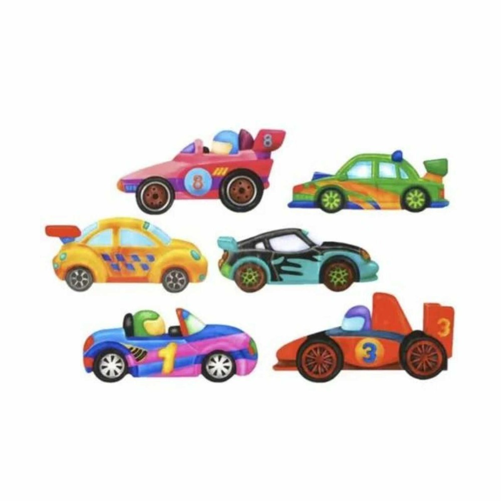 Figurine din ipsos de pictat pentru copii, Kit complet cu magnet pentru frigider, model mașini, 27 x 23 x 5.5 cm 3