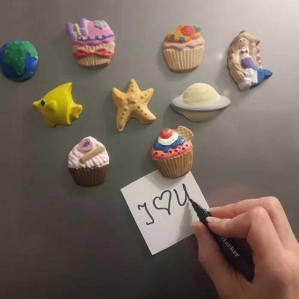 Figurine din ipsos de pictat pentru copii, Kit complet cu magnet pentru frigider, model Sirene, 27 x 23 x 5.5 cm 3