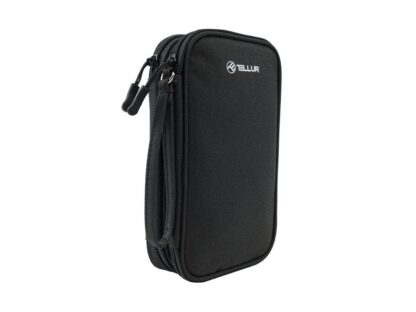 Geantă Tellur pentru organizare cabluri și accesorii, 21 x 12,5 x 6 cm, poliester, negru 2
