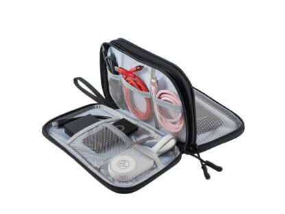 Geantă Tellur pentru organizare cabluri și accesorii, 21 x 12,5 x 6 cm, poliester, negru 5