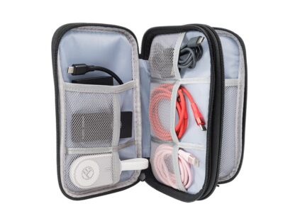 Geantă Tellur pentru organizare cabluri și accesorii, 21 x 12,5 x 6 cm, poliester, negru 7