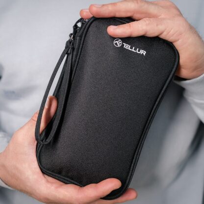 Geantă Tellur pentru organizare cabluri și accesorii, 21 x 12,5 x 6 cm, poliester, negru 9