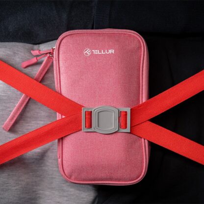 Geantă Tellur pentru organizare cabluri și accesorii, 21 x 12,5 x 6 cm, poliester, roz 10