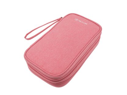 Geantă Tellur pentru organizare cabluri și accesorii, 21 x 12,5 x 6 cm, poliester, roz 3