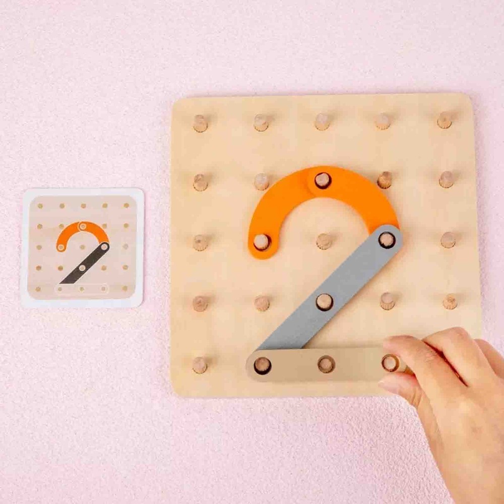 Geoboard, Alfabetar Joc educativ din lemn, multifuncțional, formează litere, cifre, forme 5