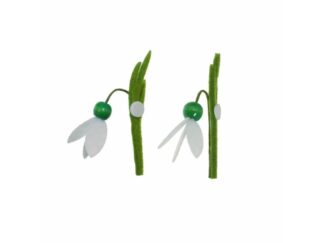 Ghiocei din fetru cu adeziv, handmade, figurină pâslă pentru mărțișor sau decor, 7 cm