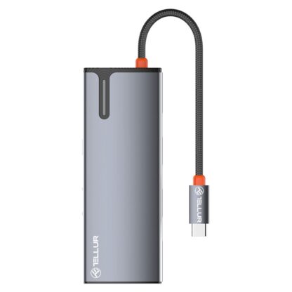 Hub USB-C Tellur, 1xPD 3.0 100W, 1xHDMI 4K, 3xUSB 3.0, aluminiu gri 11