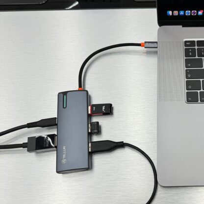 Hub USB-C Tellur, 1xPD 3.0 100W, 1xHDMI 4K, 3xUSB 3.0, aluminiu gri 4