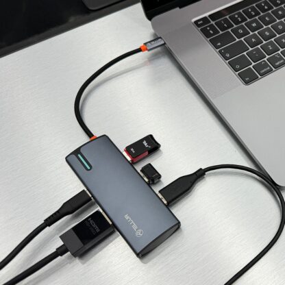 Hub USB-C Tellur, 1xPD 3.0 100W, 1xHDMI 4K, 3xUSB 3.0, aluminiu gri 5