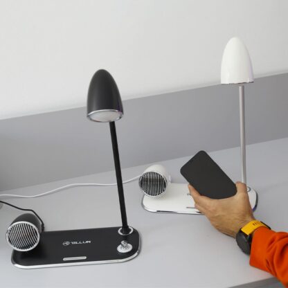 Încărcător wireless birou Tellur, 15W, Boxă Bluetooth 5W, Lampă de birou, Tellur Nostalgia, Negru 5
