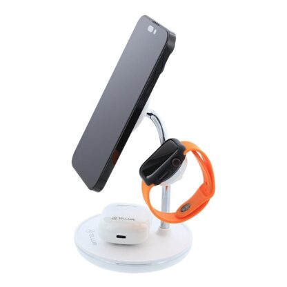 Încărcător wireless birou Tellur, 3-in-1, certificat MagSafe 15W, Watch 2.5W, TWS 5W, alb 5
