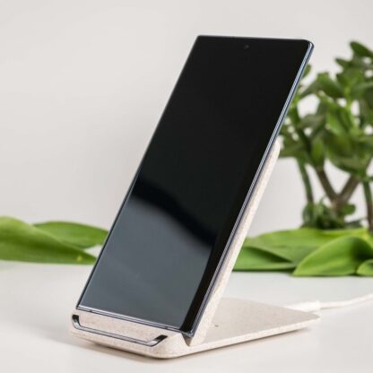 Încărcător wireless birou Tellur Green, certificat Qi, 15W, pliabil, crem 2
