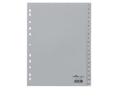 Index plastic A4 1-20 Durable