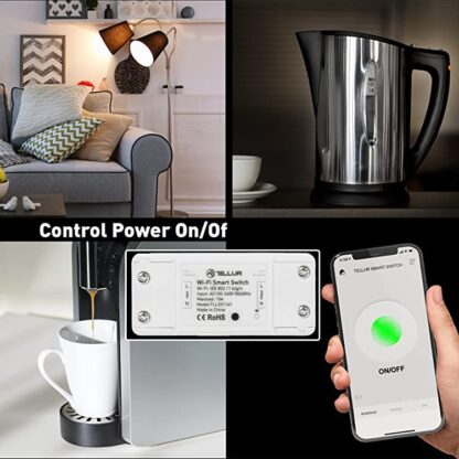 Întrerupător WiFi Tellur, de linie, 2200W, Alb 6