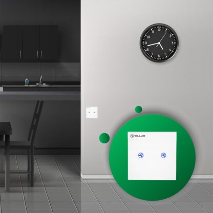 Întrerupător WiFi Tellur Smart, SS2N, 2 porturi, 1800W, 10A 3