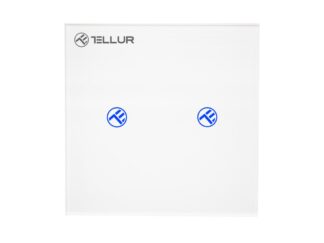 Întrerupător WiFi Tellur Smart, SS2N, 2 porturi, 1800W, 10A