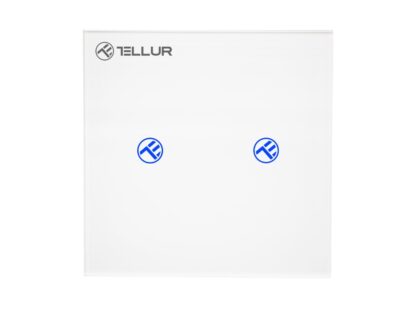 Întrerupător WiFi Tellur Smart, SS2N, 2 porturi, 1800W, 10A