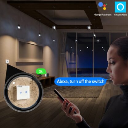 Întrerupător WiFi Tellur Smart, SS2N, 2 porturi, 1800W, 10A 5