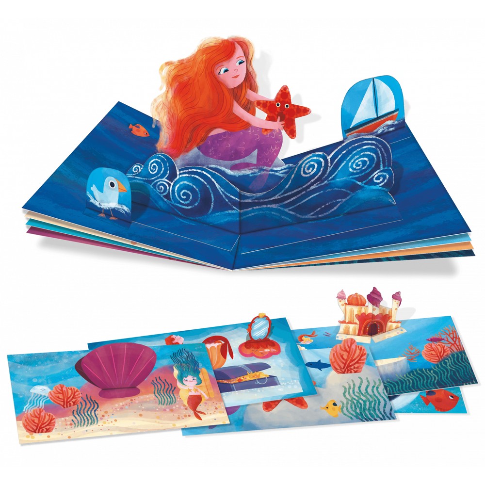 Joc creativ: Creează prima carte Pop-Up: Sirene, Ludattica, +5 ani 2