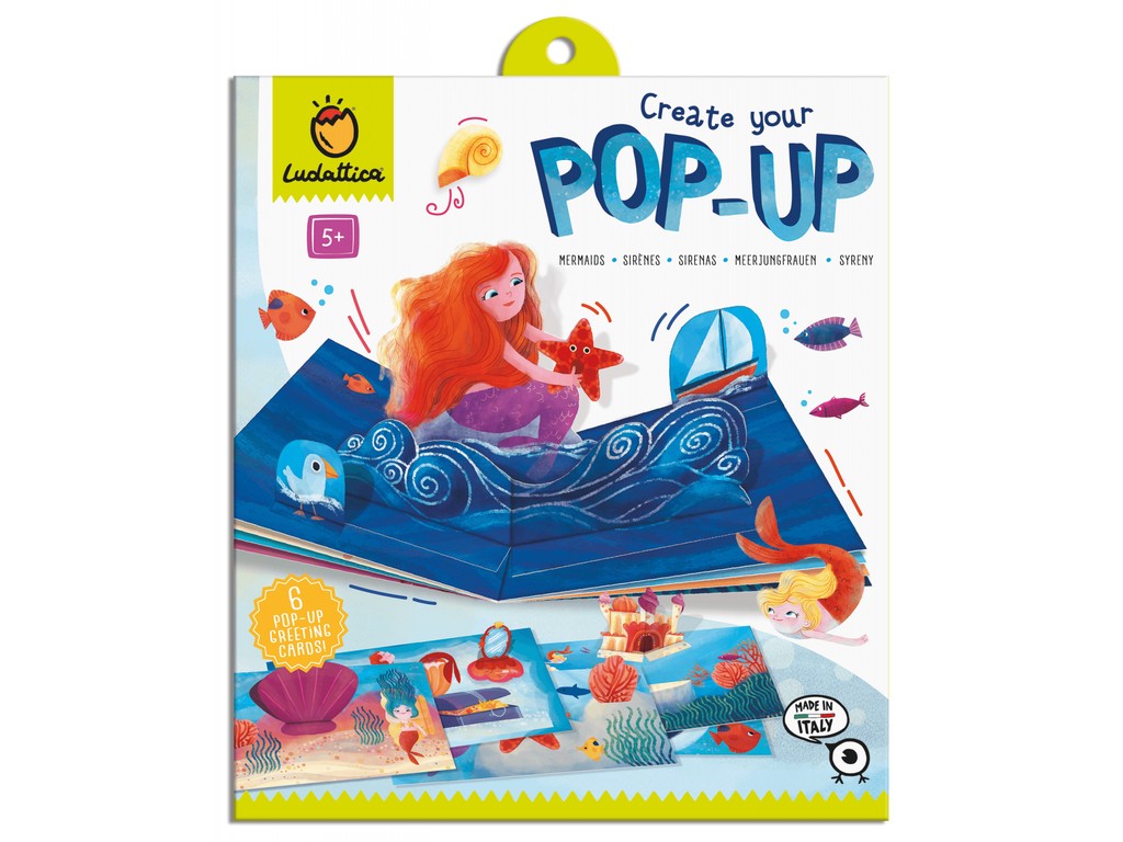 Joc creativ: Creează prima carte Pop-Up: Sirene, Ludattica, +5 ani
