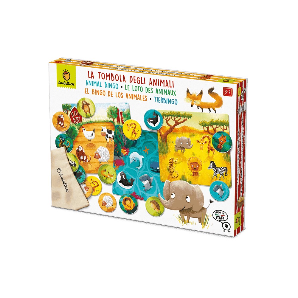 Joc de Familie 2 în 1 Tombola Animalelor: Bingo & Memo, 3-7 ani, Ludattica 2