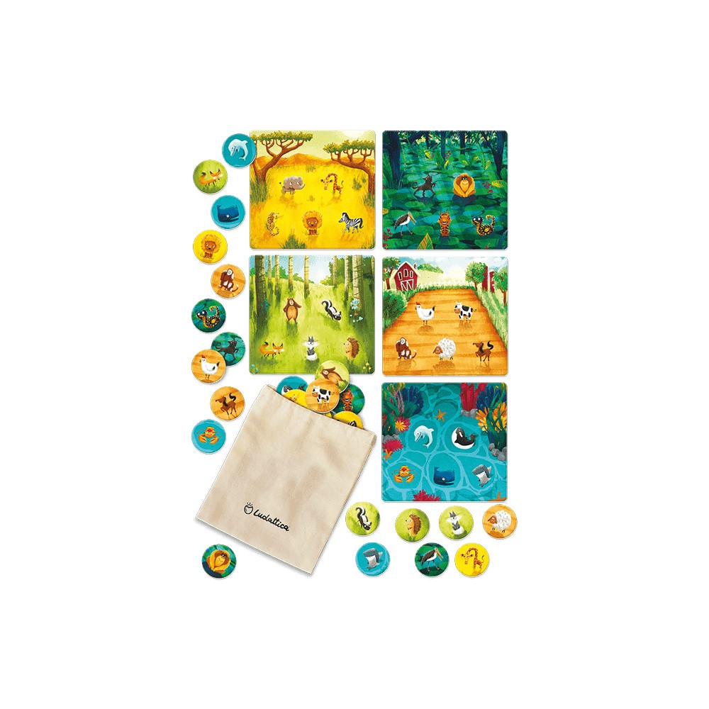 Joc de Familie 2 în 1 Tombola Animalelor: Bingo & Memo, 3-7 ani, Ludattica 3