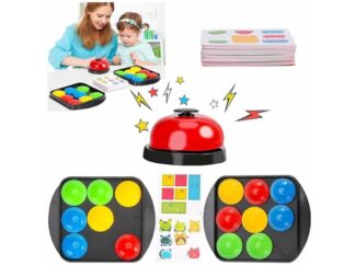 Joc de Inteligență și Gândire Logică Logic Game, cu Clopoțel, 16 Discuri și 40 Cartonașe