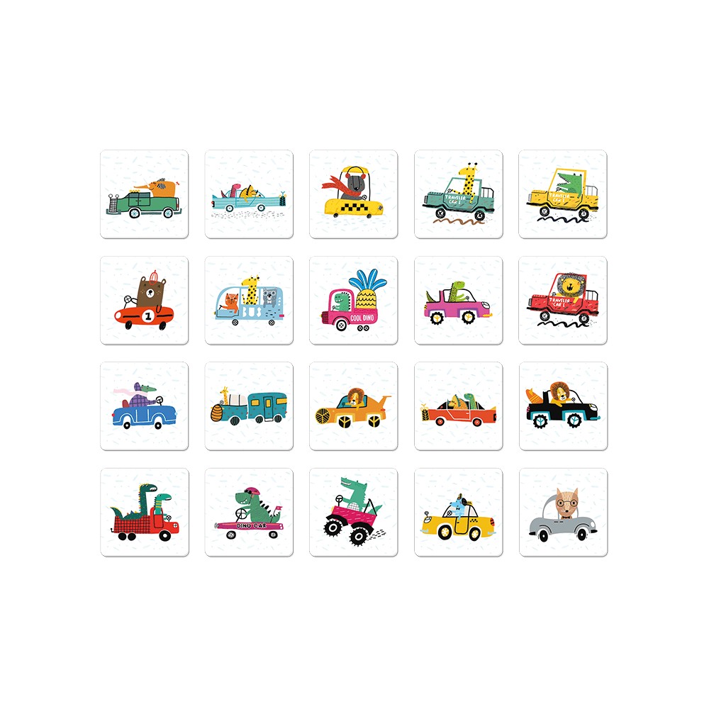 Joc de memorie Memobox Mașini, Ludattica, 3-6 ani 2
