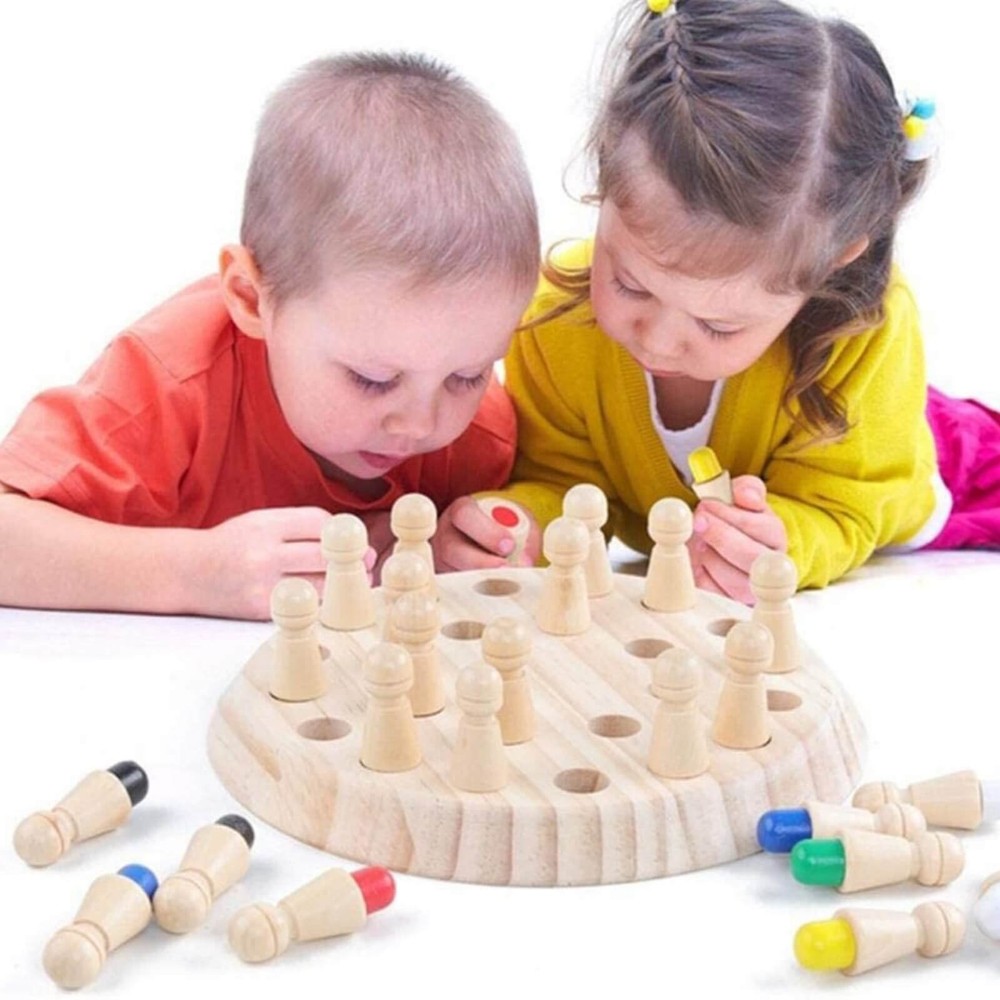 Joc de Memorie pentru Copii Memory Chess cu Pioni Colorați și Zar, 3 ani+ 2