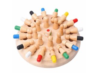 Joc de Memorie pentru Copii Memory Chess cu Pioni Colorați și Zar, 3 ani+