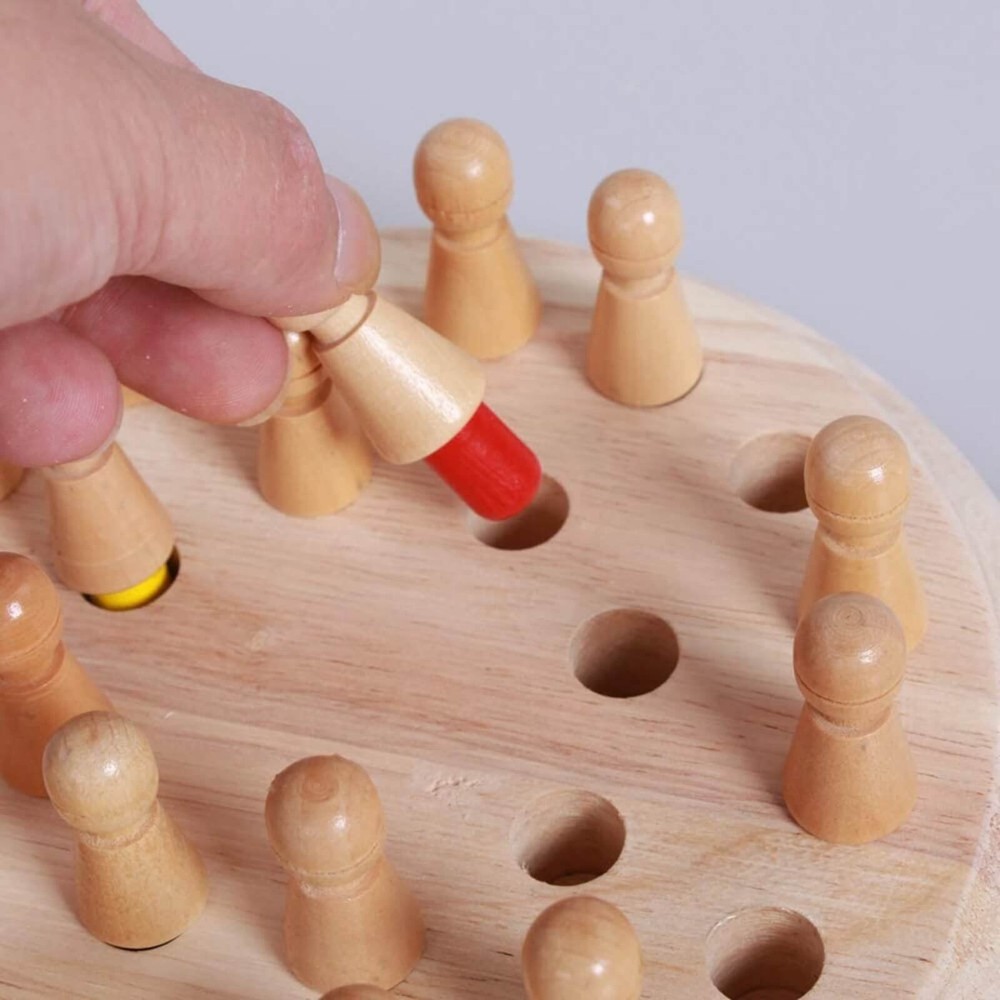 Joc de Memorie pentru Copii Memory Chess cu Pioni Colorați și Zar, 3 ani+ 5