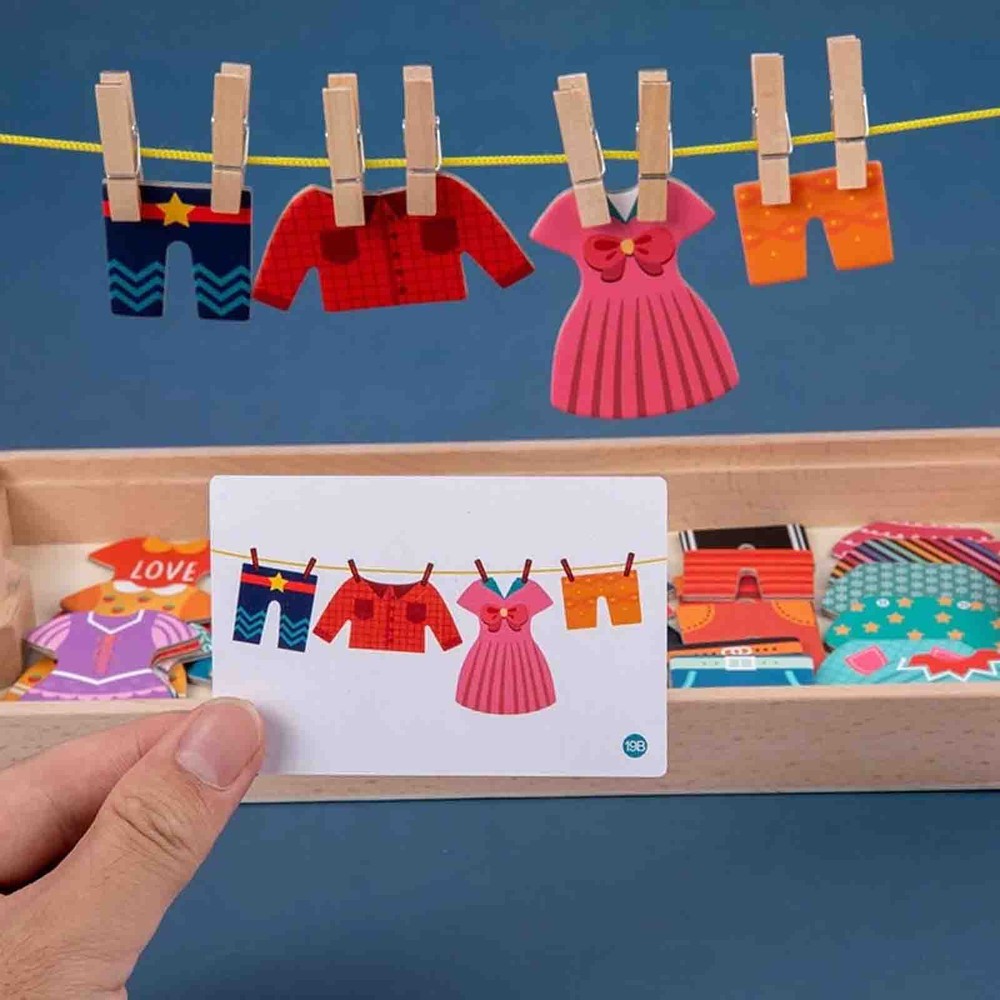 Joc de potrivire și asociere, Puzzle pentru copii, usucă hainele, Dry Clothes 2