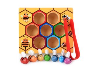 Joc Dexteritate și Asociere cu Albinuțe și Fagure Jucărie Lemn Montessori 3 Ani+