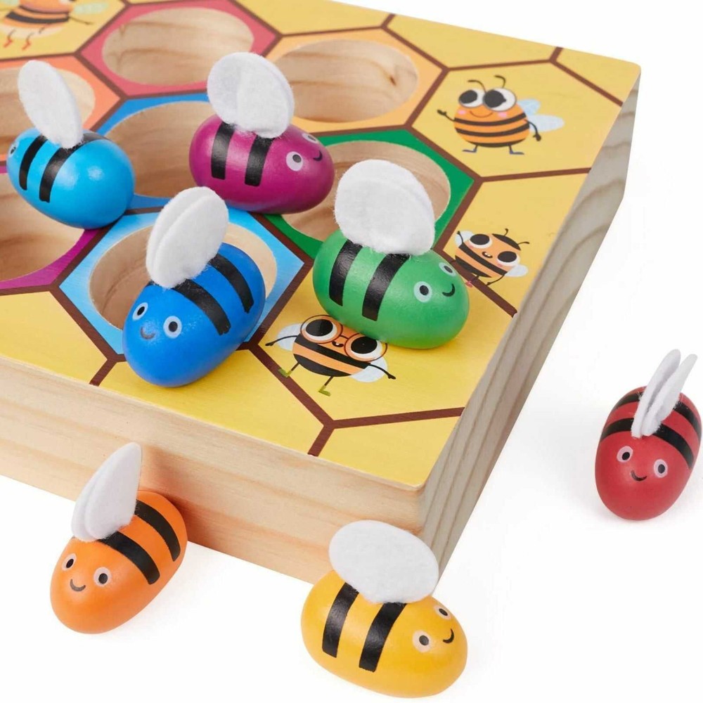 Joc Dexteritate și Asociere cu Albinuțe și Fagure Jucărie Lemn Montessori 3 Ani+ 4