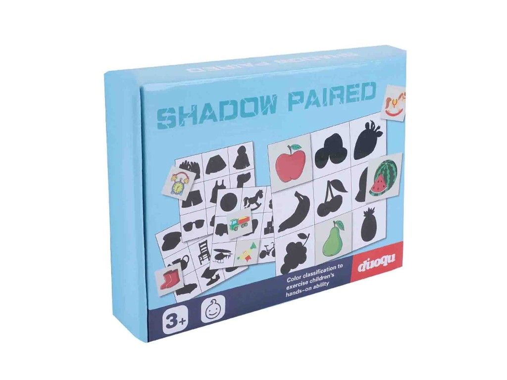 Joc educativ de asociere imagini, Umbre, 36 piese din lemn