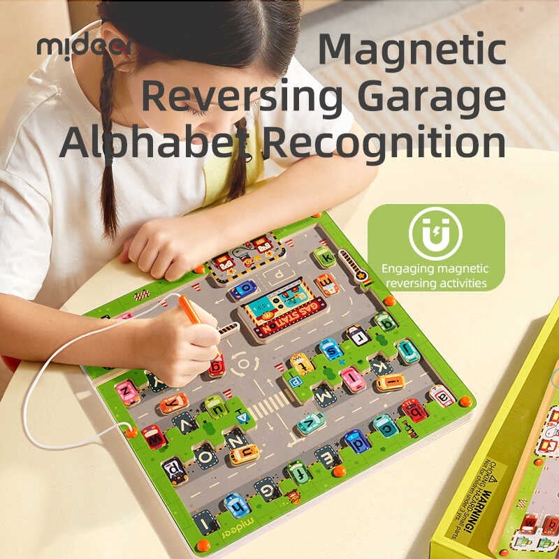 Joc educativ din lemn, magnetic, model parcare 4