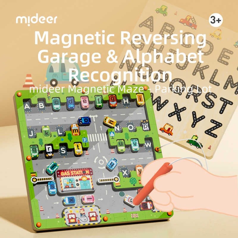 Joc educativ din lemn, magnetic, model parcare 5