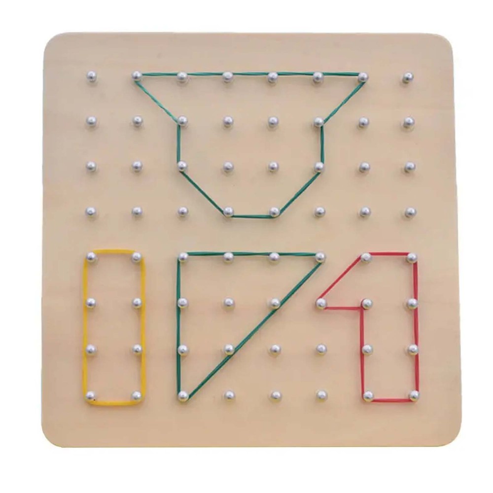 Joc educativ Geoboard cu elastice colorate și 54 de carduri cu imagini, Natur 5