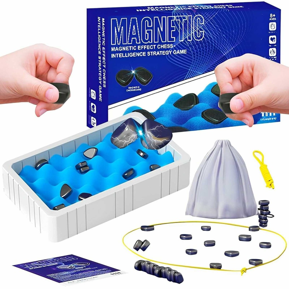 Joc Efect Magnetism Șah Magnetic cu Pietre Tip Magneți, Joc de Strategie Inteligent 8