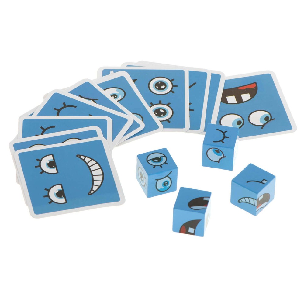 Joc expresii faciale, Educativ, de Exprimare a Emoțiilor cu 64 cartonașe și 16 cuburi, Cub Rubik 6