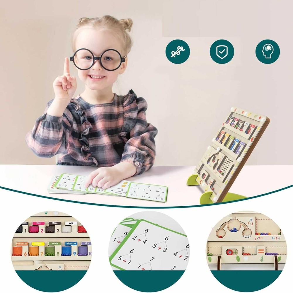Joc labirint magnetic din lemn, sortare, clasificare și matematică, în limba română 2