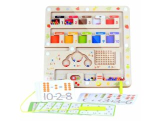 Joc labirint magnetic din lemn, sortare, clasificare și matematică, în limba română