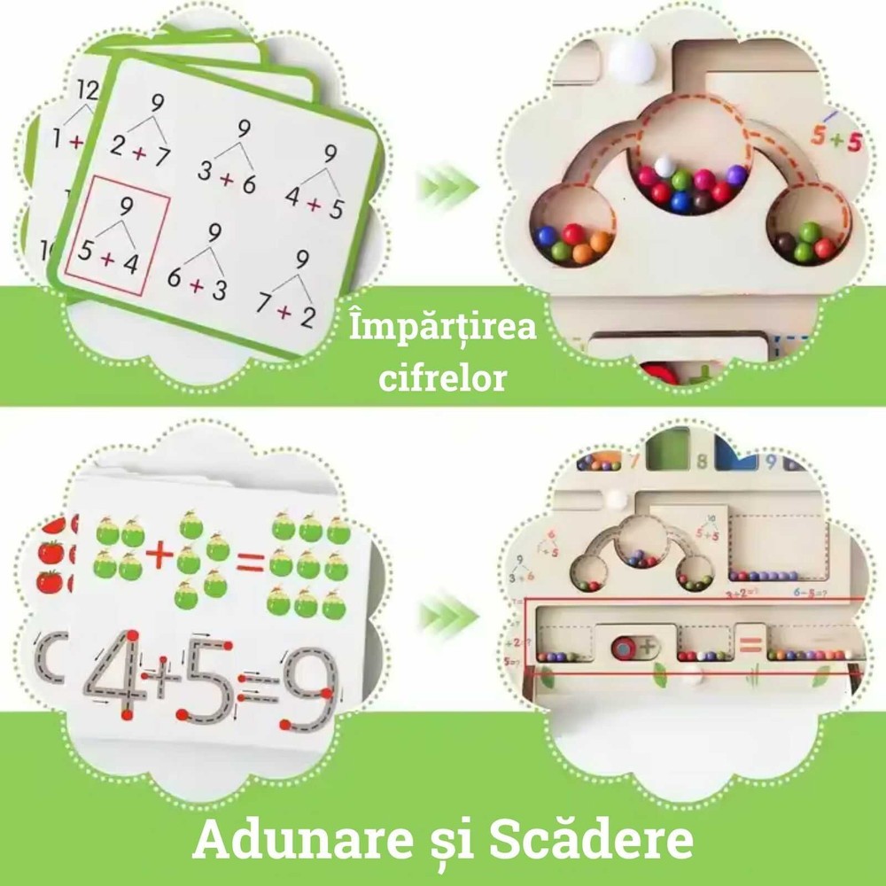 Joc labirint magnetic din lemn, sortare, clasificare și matematică, în limba română 5