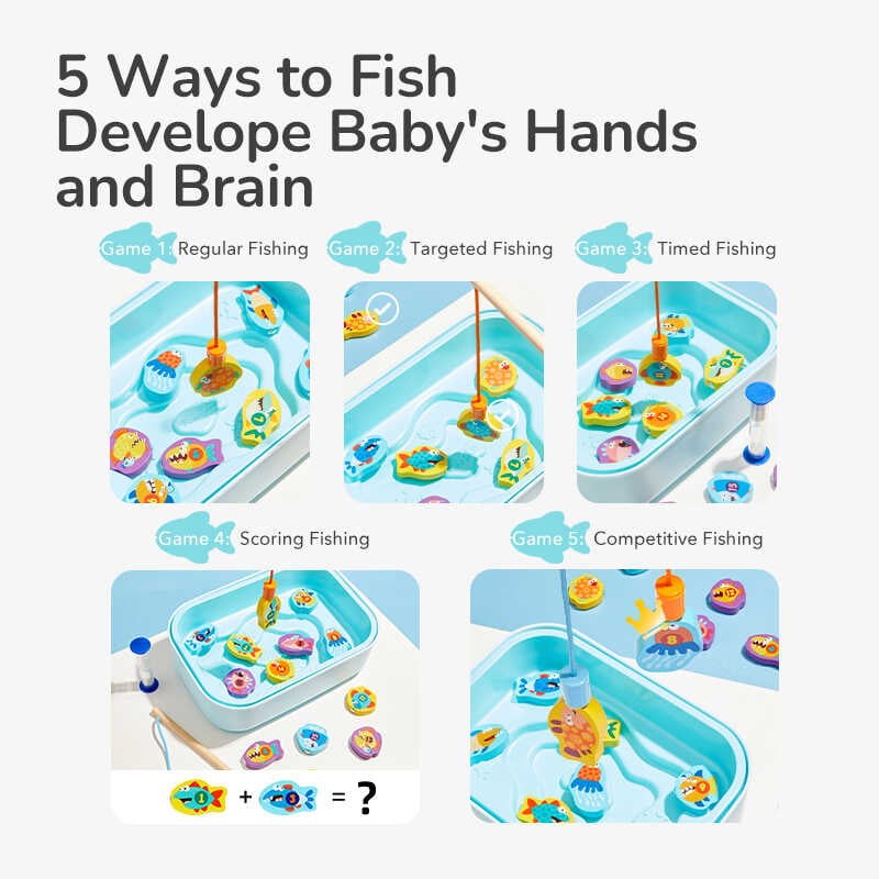 Joc magnetic de pescuit, din lemn 2