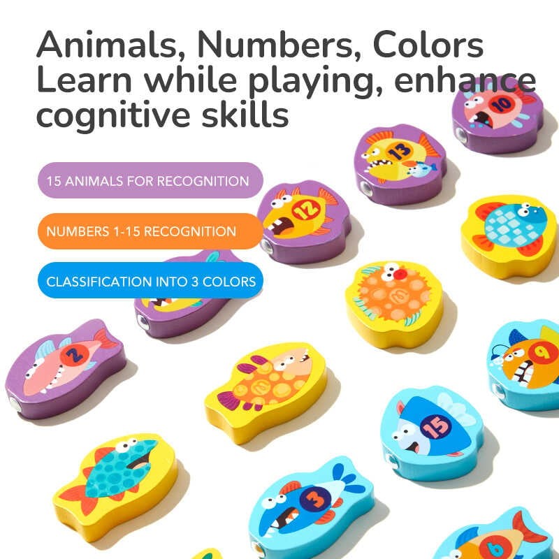 Joc magnetic de pescuit, din lemn 4